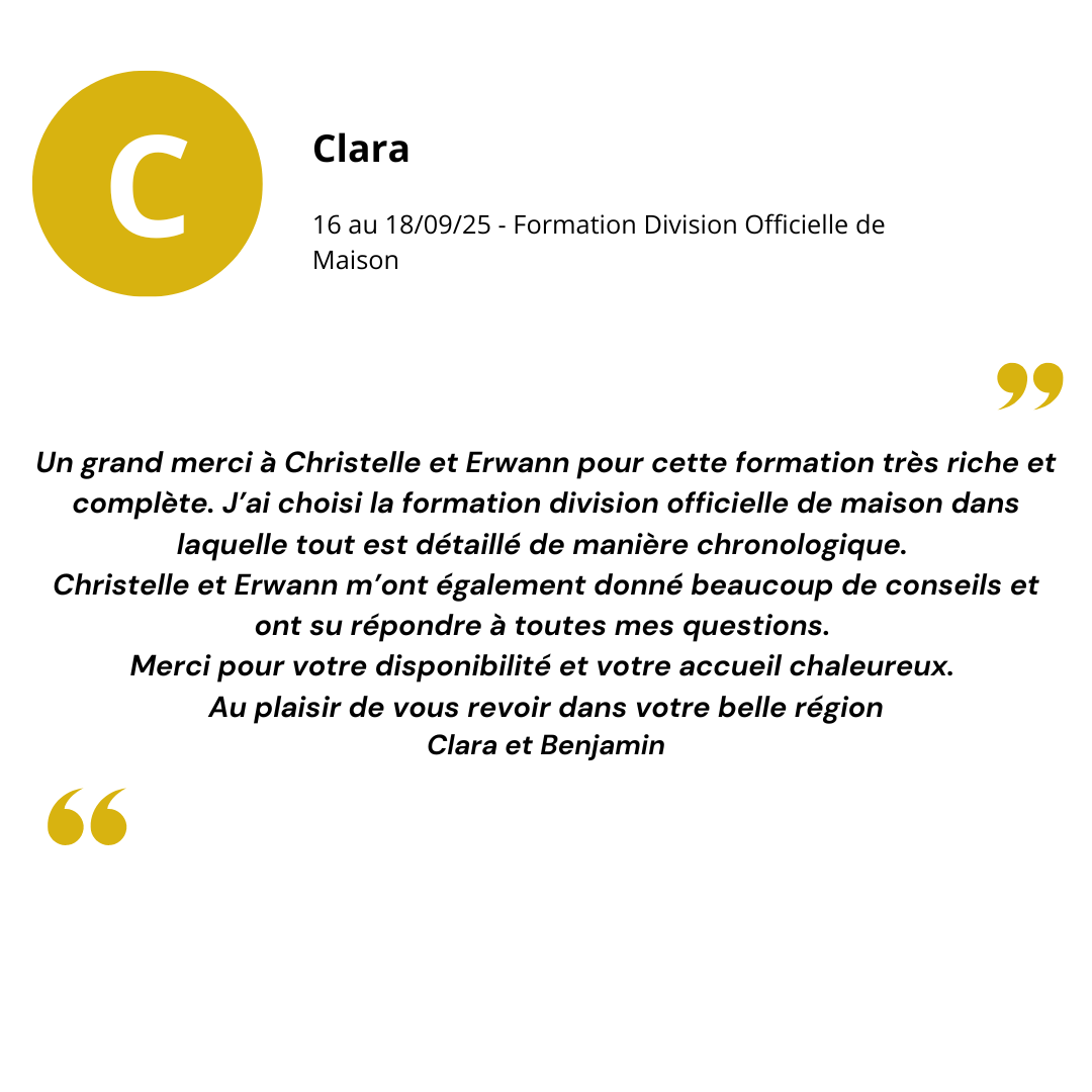 Avis de clara sur la division officielle de maison sept 25