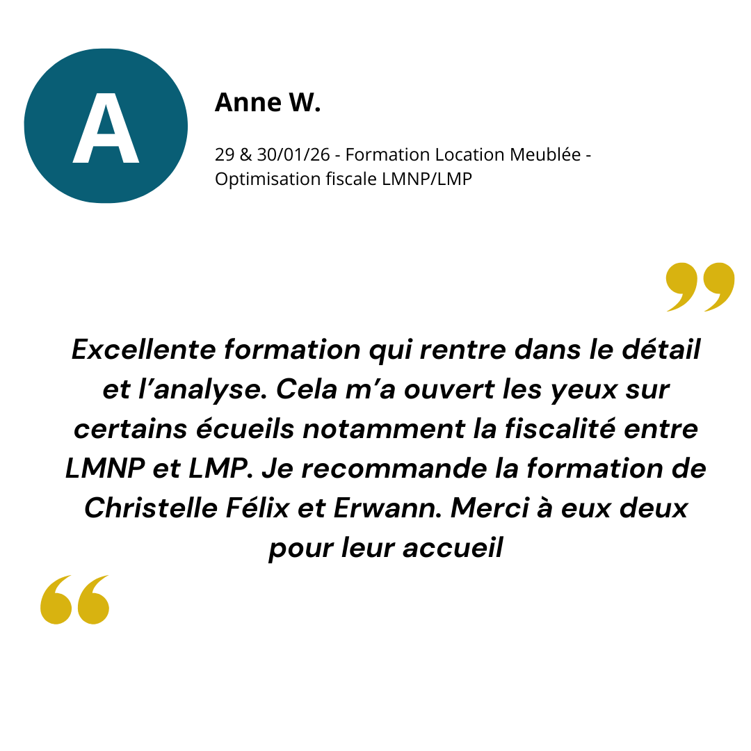 Avis Anne W formation Optimisation Fiscale